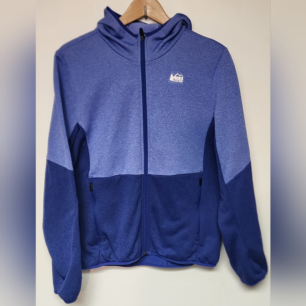 Boys REI Co-op Two-Tone Blue Full-Zip Jacket XL